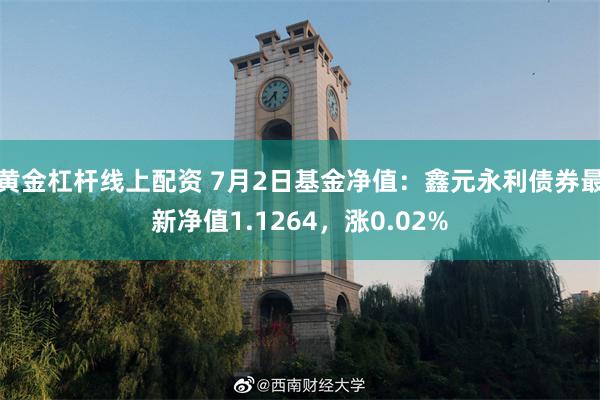 黄金杠杆线上配资 7月2日基金净值:鑫元永利债券最新净值1.1264,涨0.02%