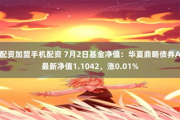 配资加盟手机配资 7月2日基金净值:华夏鼎略债券A最新净值1.1042,涨0.01%