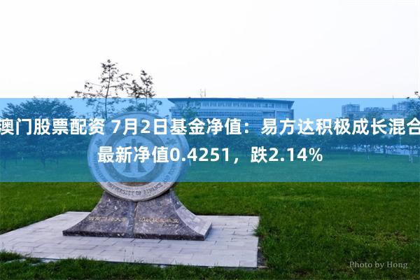 澳门股票配资 7月2日基金净值:易方达积极成长混合最新净值0.4251,跌2.14%