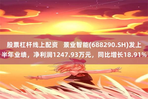 股票杠杆线上配资 景业智能(688290.SH)发上半年业绩,净利润1247.93万元,同比增长18.91%