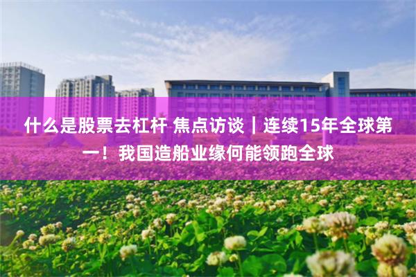 什么是股票去杠杆 焦点访谈｜连续15年全球第一！我国造船业缘何能领跑全球