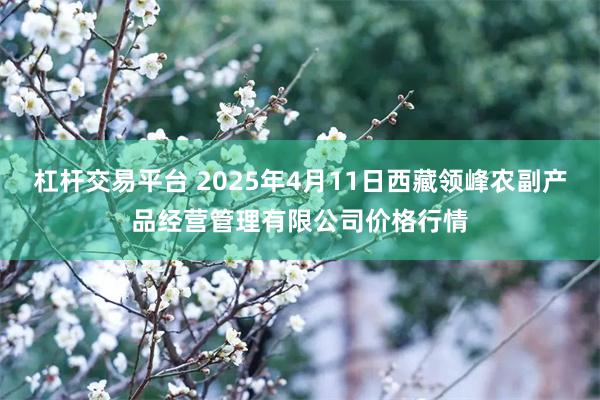 杠杆交易平台 2025年4月11日西藏领峰农副产品经营管理有限公司价格行情
