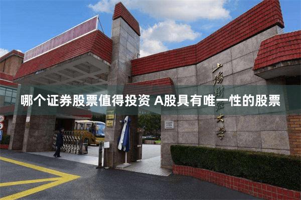 哪个证券股票值得投资 A股具有唯一性的股票