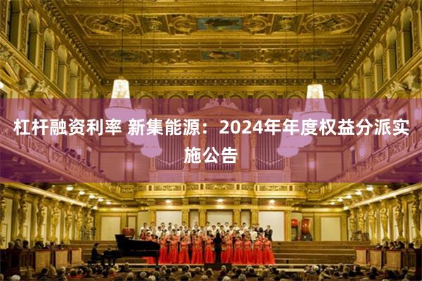 杠杆融资利率 新集能源：2024年年度权益分派实施公告